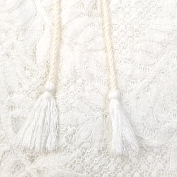 LOVERS + FRIENDS | White Lace Tassel Mini Dress XS - Picture 4 of 12